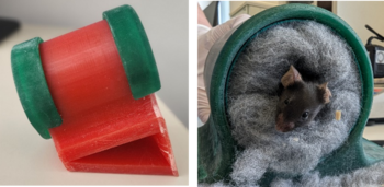 Injection tunnel for stress-reduced handling of laboratory mice